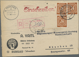 Br Alliierte Besetzung - Gemeinschaftsausgaben: 1946, 3 X 24 Pf Ziffer Als MeF Auf Einschreibepostkarte - Sonstige & Ohne Zuordnung