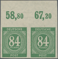 **/ Alliierte Besetzung - Gemeinschaftsausgaben: 1946, 84 Pf. Ziffern Völlig UNGEZÄHNT Im Waagrechten Ob - Sonstige & Ohne Zuordnung