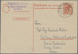 GA Alliierte Besetzung - Ganzsachen: 1948, 30 Pf Arbeiter Antwortdoppelkarte Zusammenhängend Mit Bedarf - Autres & Non Classés