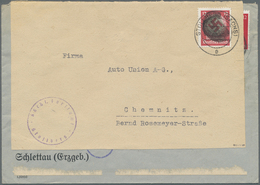 Br Sowjetische Zone - Sächsische Schwärzungen: 1945,  12 Pfg. Behörden- Dienstmarke Mit Schwärzung Auf - Altri & Non Classificati