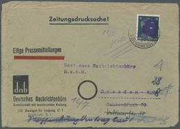 Br Sowjetische Zone - Sächsische Schwärzungen: 1945, Zeitungsdrucksache Mit Geschwärzter 4 Pfg. Hitler - Other & Unclassified