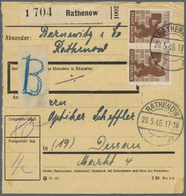 Br Sowjetische Zone - Berlin Und Brandenburg: 1945, 10 Pf Lebhaftsiena, 4 Stück Als Portogerechte MeF A - Other & Unclassified