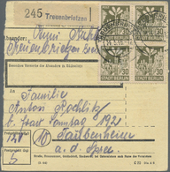 Br Sowjetische Zone - Berlin Und Brandenburg: 1945, 30 Pf Bräunlicholiv, 3 Paketkarten Mit MeF Von Je 4 - Sonstige & Ohne Zuordnung