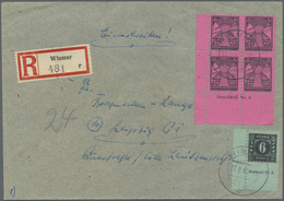 Br Sowjetische Zone - Mecklenburg-Vorpommern: 1945, Einschreiben Ab WISMAR 17.9.45 Mit 6 Pfg. Schwarz/g - Andere & Zonder Classificatie