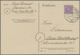 Br Sowjetische Zone - Mecklenburg-Vorpommern: 1945, 6 Pf Dkl'rotviolett Auf Glattem Papier, EF Auf Post - Other & Unclassified