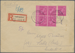 Br Sowjetische Zone - Mecklenburg-Vorpommern: 1945, 8 Pf Magenta Auf Lilarosa, 5 Stück Und "2" Pfennig - Other & Unclassified