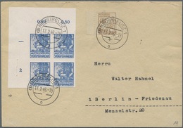 Br/ Sowjetische Zone - Mecklenburg-Vorpommern: 1946, Viererblock Der 4 Pfg. Abschied Aus Der Linken Ober - Autres & Non Classés