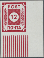 ** Sowjetische Zone - Ost-Sachsen: 1945, 12 Pfg. Rot Ziffer Im Kreis, Luxus-Bogenecke Unten Auch Die Br - Altri & Non Classificati