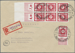 Br Sowjetische Zone - Ost-Sachsen: 1945, 12 Pf Rot, 7 Stück Incl. 6er-Block Mit Privatdurchstich, Als P - Altri & Non Classificati