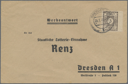 Br Sowjetische Zone - Ost-Sachsen: 1945, 3 Pf Hellgraubraun, Rechtes Randstück Als Portogerechte EF Auf - Autres & Non Classés