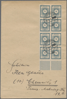 Br Sowjetische Zone - Ost-Sachsen: 1945, 4 Pf Dkl'graublau, 8er-Block Vom Unterrand Als Portogerechte M - Andere & Zonder Classificatie