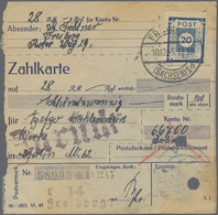 Br Sowjetische Zone - Ost-Sachsen: 1945, 20 Pf Blau, Portogerechte EF Auf Zahlkarte über 28.- RM Von FR - Autres & Non Classés