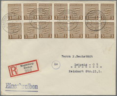 Br Sowjetische Zone - Provinz Sachsen: 1945, 3 Pf Orangebraun, 14 Stück Als Portogerechte MeF Auf Einsc - Andere & Zonder Classificatie