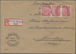 Br Sowjetische Zone - Provinz Sachsen: Bedarfsbrief Einschreiben Mit 7 X 71x  Vom 27.3.46 Nach Mersebur - Altri & Non Classificati