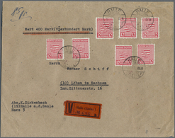 Br Sowjetische Zone - Provinz Sachsen: 1945, 12 Pf Dkl'rosarot, 7 Stück Mit Privater Linienzähnung, Als - Autres & Non Classés