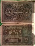 50 Fünfzig Mark ReichsBanknote Reichbankdirektorium 24/6/1919 Reihe 3 AD B  N°4829901- 2 Adler Stempels - Philippinen