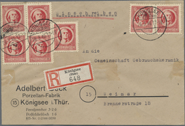 Br Sowjetische Zone - Thüringen: 1945, 12 Pf Schiller, 7 Stück Als Portogerechte MeF Auf Einschreibebri - Autres & Non Classés