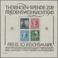 ** Sowjetische Zone - Thüringen: 1945, Sog. Weihnachtsblock "Thüringen-Spende" Postfrisch, Unteres Boge - Andere & Zonder Classificatie