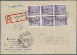 Br Sowjetische Zone - West-Sachsen: 1945, 6 Pf Grauviolett, 6er-Block Als Portogerechte MeF Auf Einschr - Altri & Non Classificati