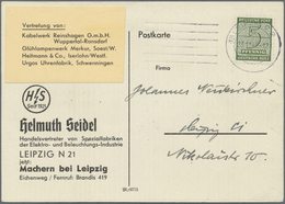 Br Sowjetische Zone - West-Sachsen: 1945, 5 Pf Schwärzlicholivgrün, Amtl. Versuchszähnung L 10¾, Portog - Autres & Non Classés