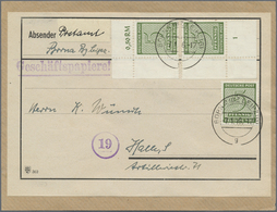Br Sowjetische Zone - West-Sachsen: 1945, 5 Pf Schwärzlicholivgrün, 3 Stück, Davon Eine Marke Mit Platt - Altri & Non Classificati