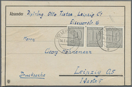 Br Sowjetische Zone - West-Sachsen: 1945, 3 X 10 Pf Grau, Portogerechte MeF Auf Kompl. Adressteil Einer - Autres & Non Classés