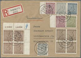 Br Sowjetische Zone - West-Sachsen: 1945, Ziffer 30 Pf Hell Bis Dunkelbräunlicholiv Mit Zusatzfrankatur - Sonstige & Ohne Zuordnung