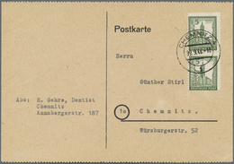 Br Sowjetische Zone - West-Sachsen: 1946, 5 Pf Schwärzlicholivgrün, Senkr. Paar Als Portogerechte MeF A - Autres & Non Classés