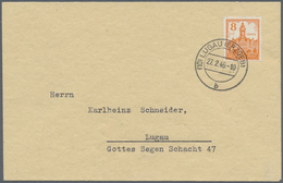 Br Sowjetische Zone - West-Sachsen: 1946, 8 Pf Lebhaftorange, Portogerechte EF Auf Ortsbrief In Lugau ( - Altri & Non Classificati