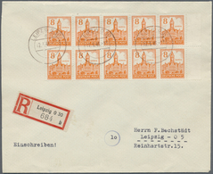 Br Sowjetische Zone - West-Sachsen: 1946, 8 Pf Lebhaftorange, 10er-Block Vom Rechten Bogenrand Als Mass - Other & Unclassified
