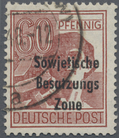 O Sowjetische Zone - Allgemeine Ausgaben: 1948, Arbeiter 60 Pf. In Sehr Seltener B-Farbe Braunrot Mit - Other & Unclassified