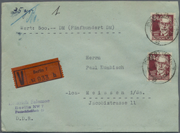 Br Sowjetische Zone - Allgemeine Ausgaben: 1948, 2 X 84 Pf Karminbraun Köpfe, Beide Marken In Sog. "Näh - Andere & Zonder Classificatie