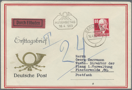 Br/ DDR: 1953, 80 Pf Dkl'rosarot Köpfe, Amtlicher FDC Von Berlin C2, 16.4.53, Als Eilbotenbrief Nach Fin - Altri & Non Classificati