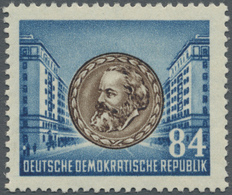 ** DDR: 1953, 84 Pf. Marx Mit Druck Irrtümlich Auf Der Ungestrichenen, Für Die Gummierung Vorgesehenen - Autres & Non Classés