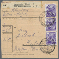 Br DDR: 1953, 6 Pf Blauviolett Fünfjahrplan, 10 Stück Als Portogerechte Massen-MeF Auf Paketkarte Von D - Other & Unclassified