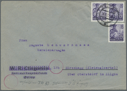 Br DDR: 1953, 3 X 16 Pf Dkl'blauviolett Fünfjahrplan Als MeF Auf Brief Der 2.Gewichtsstufe Von Zeitz, 4 - Sonstige & Ohne Zuordnung