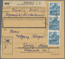 Br DDR: 1953, 80 Pf Dkl'türkisblau Fünfjahrplan, Partie Mit 3 Versch. Paketkarten, Dabei Einzelfrankatu - Autres & Non Classés