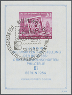 O DDR: 1954. Blockausgabe "BAG Briefmarkenausstellung", Gestempelt, FB Schönherr BPP (2013): "Der Bloc - Autres & Non Classés