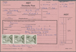 Br DDR: 1963, 1 M Ulbricht, Senkr. 3er-Streifen Als Portogerechte MeF Auf Überweisungstelegramm (MDT) ü - Altri & Non Classificati