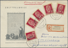 Br DDR: 1965, 5x 15Pf. "Pieck" Ganzsachenausschnitt Auf Einschreibebrief Von Leipzig Nach Lüneburg Gela - Sonstige & Ohne Zuordnung