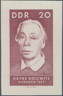 ** DDR: 1967, 20 Pfg. Käthe Kollwitz, Breitrandig Geschnittener Probedruck In Verausgabter Zeichnung Un - Autres & Non Classés