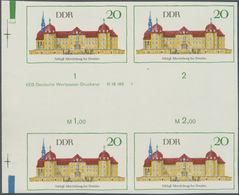 ** DDR: 1968, Bedeutende Bauwerke 20 Pf. 'Schloß Moritzburg Bei Dresden' In 5 Verschiedenen Ungezähnten - Autres & Non Classés