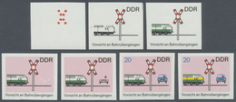 ** DDR: 1969, Sicherheit Im Straßenverkehr 20 Pf. 'Vorsicht An Bahnübergängen' In 7 Verschiedenen Ungez - Altri & Non Classificati