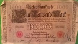 1000 Ein Tausend Mark R B D Série M Nr6274730G Berlin 21/4/1910 (2 Zwei Rote Adler) - 1000 Mark