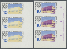 ** DDR: 1969, 20 Jahre DDR 10 Pf. 'Warenhaus In Hoyerswerda' In 4 Verschiedenen Ungezähnten Senkrechten - Altri & Non Classificati