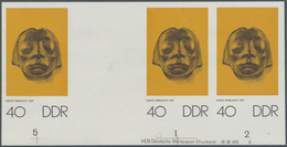 ** DDR: 1970, Kunstwoche 40 Pf. Plastik 'Kopf Des Güstrower Ehrenmals Von Ernst Barlach' In 2 Verschied - Altri & Non Classificati