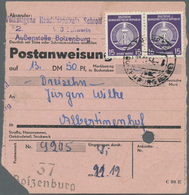 Br DDR - Dienstmarken A (Verwaltungspost B): 1954, 15 Pf Schwärzlichviolett, Senkr. Paar Als MeF Auf Po - Andere & Zonder Classificatie