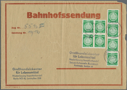 Br DDR - Dienstmarken A (Verwaltungspost B): 1954, 5 Pf Smaragdgrün, 8 Stück Als Portogerechte MeF Auf - Altri & Non Classificati