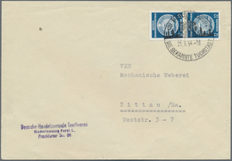 Br DDR - Dienstmarken A (Verwaltungspost B): 1954, 12 Pf Preußischblau, Senkr. Paar Als Portogerechte M - Andere & Zonder Classificatie