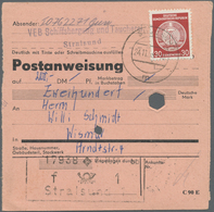 Br DDR - Dienstmarken A (Verwaltungspost B): 1954, 2 X 30 Pf Bräunlichrot, MeF Auf Postanweisung über 2 - Other & Unclassified